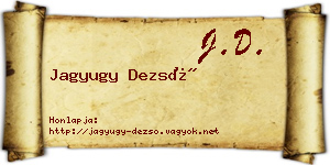 Jagyugy Dezső névjegykártya